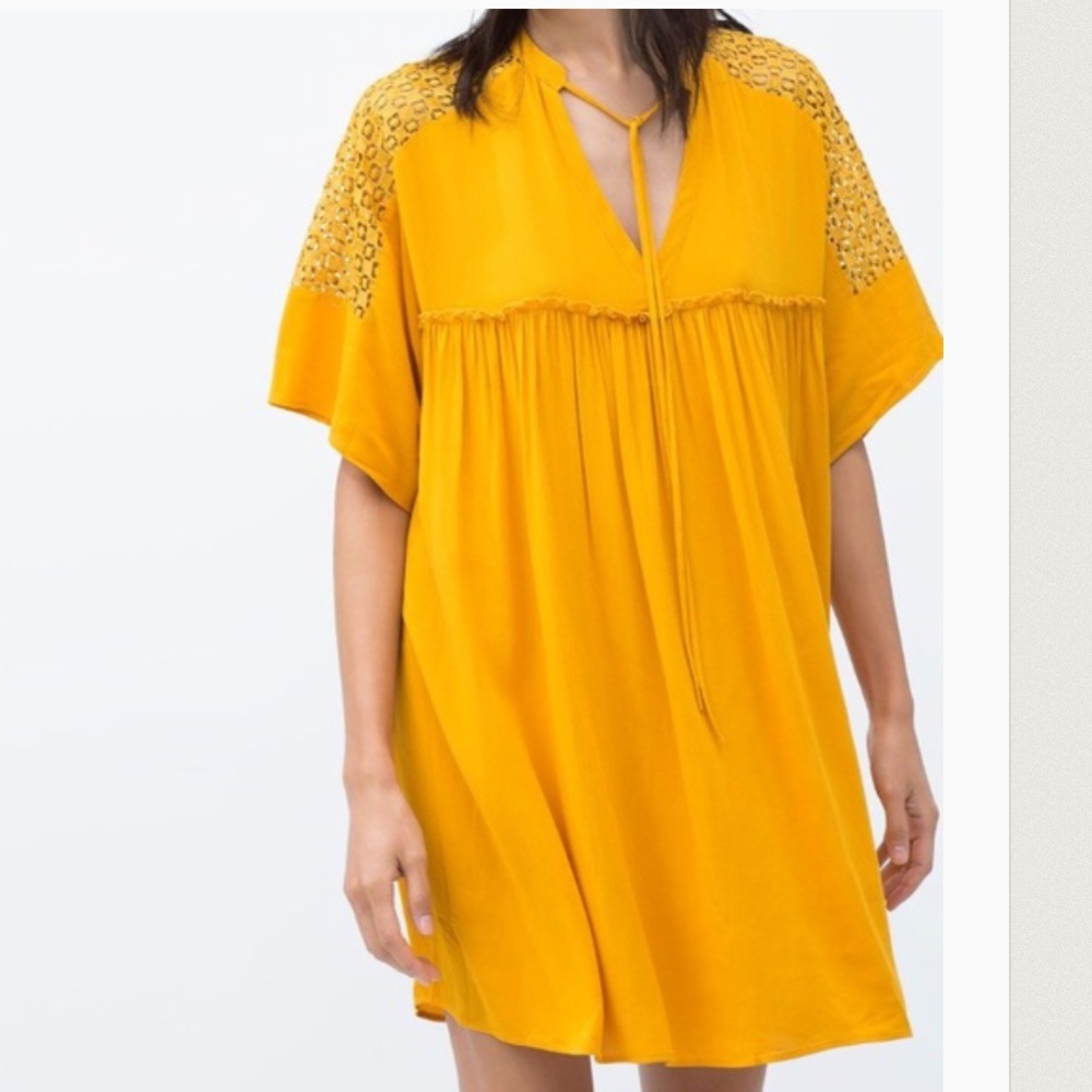 Zara mustard color dress
